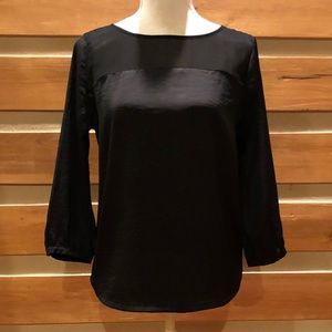 Black Crinkle and Sheer Black Blouse